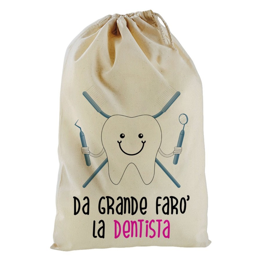 Sacchetto nascita bimbo da grande farò il dentista Da grande farò