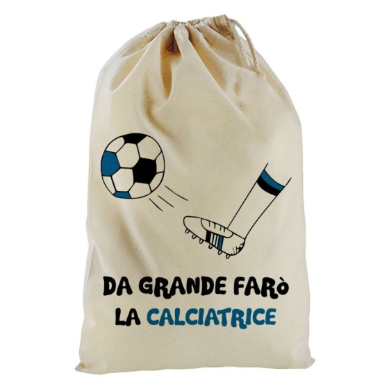 Sacchetto nascita bimbo da grande farò il calciatore nero azzurro Da grande farò