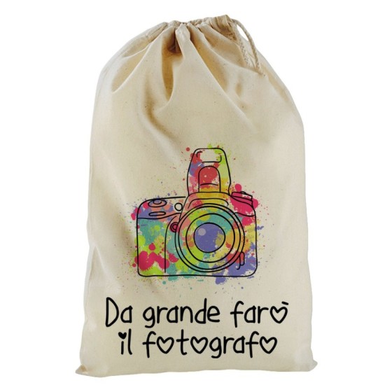 Sacchetto nascita bimbo da grande farò il fotografo Da grande farò