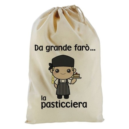 Sacchetto nascita bimbo da grande farò il pasticcere