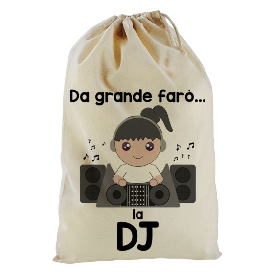 Sacchetto nascita bimbo da grande farò il dj Da grande farò