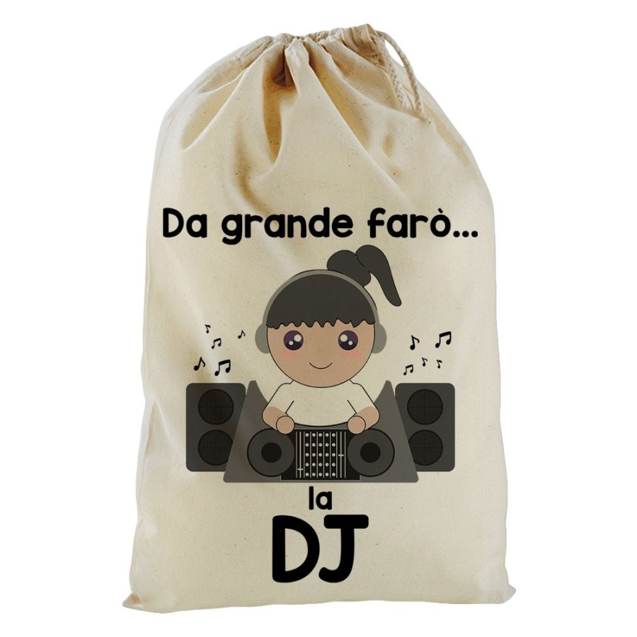 Sacchetto nascita bimbo da grande farò il dj Da grande farò