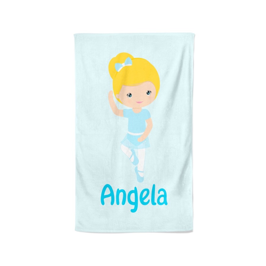 Asciugamani personalizzato con nome ballerina bionda Danza