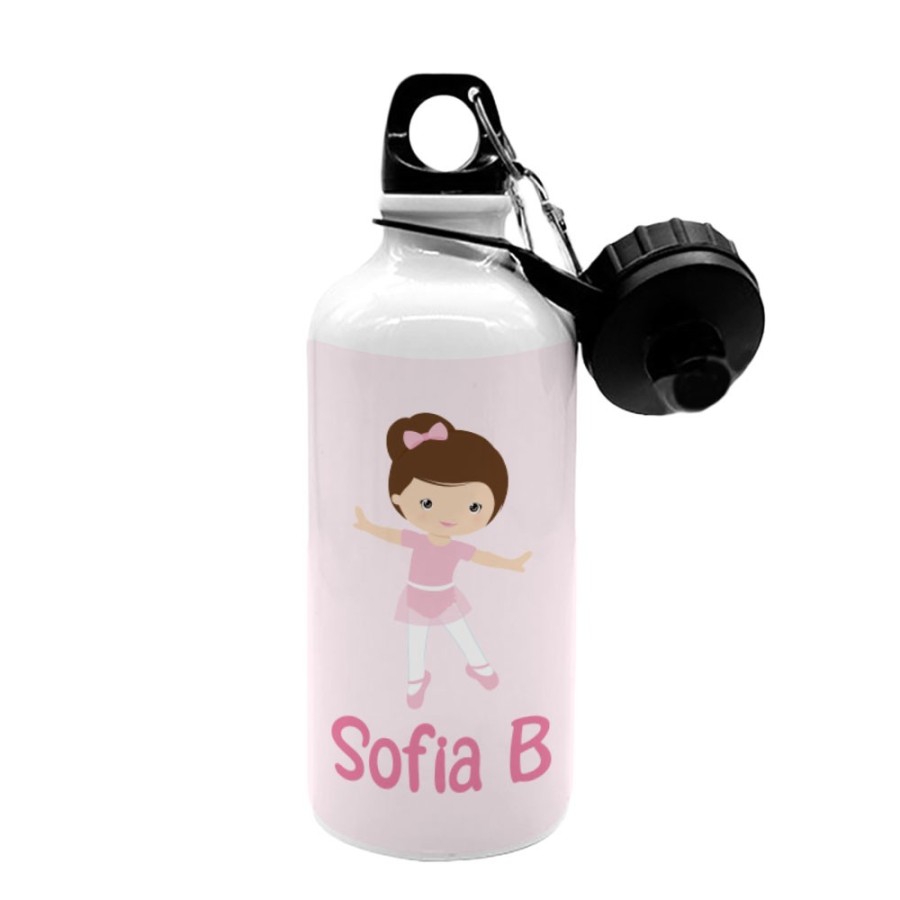 Borraccia personalizzata con nome ballerina castana Danza