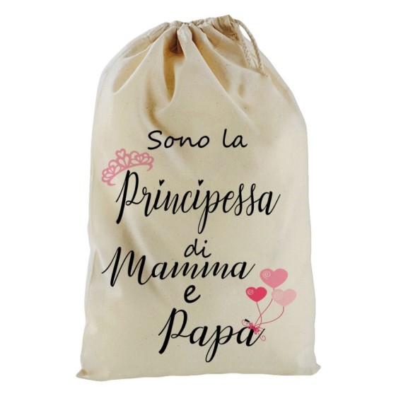 Sacchetto nascita bimba sono la principessa di mamma e papà Per la famiglia