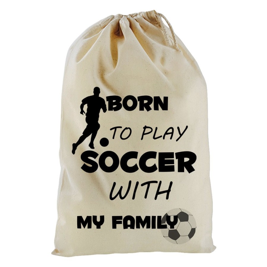 Sacchetto nascita bimbo born to play soccer with my family Per la famiglia