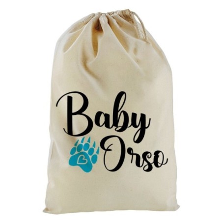 Sacchetto nascita bimbo baby orso baby orsa con impronta