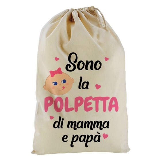 Sacchetto nascita bimbo sono la polpetta di papà Per la famiglia