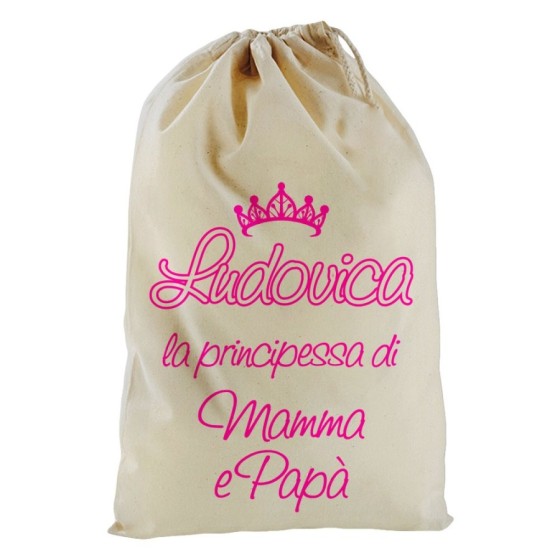Sacchetto nascita personalizzato sono la principessa principe di mamma papà con corona Per la famiglia