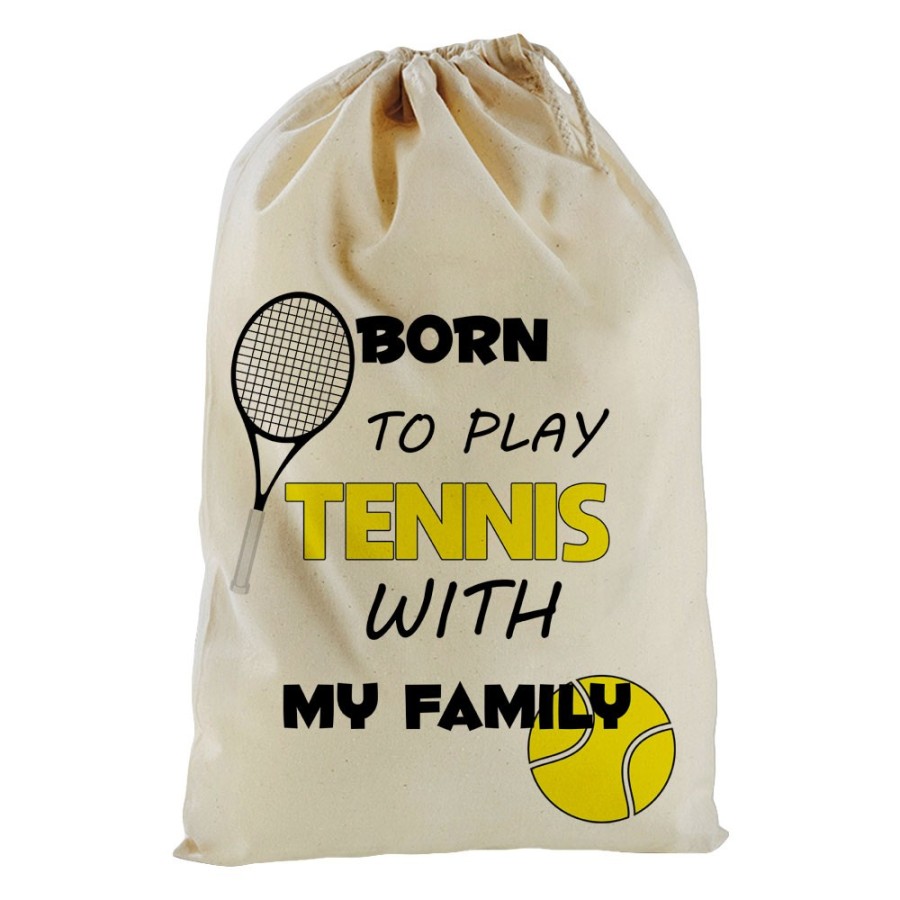 Sacchetto nascita bimbo born to play tennis with my family Per la famiglia