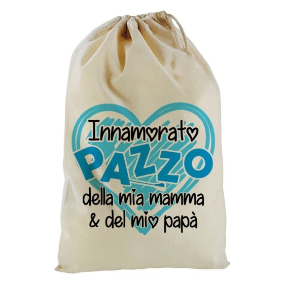 Sacchetto nascita bimbo innamorato pazzo della mia mamma e del mio papà Per la famiglia