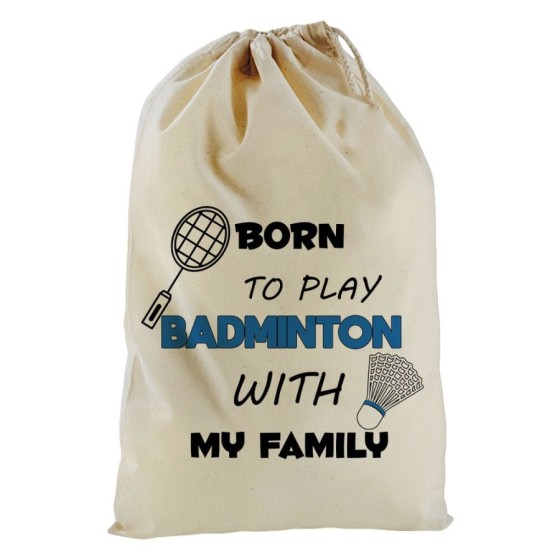 Sacchetto nascita bimbo born to play badminton with my family Per la famiglia