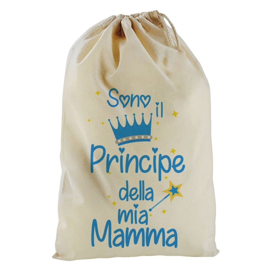 Sacchetto nascita bimbo sono il principe della mia mamma la principessa della mia mamma Per la mamma