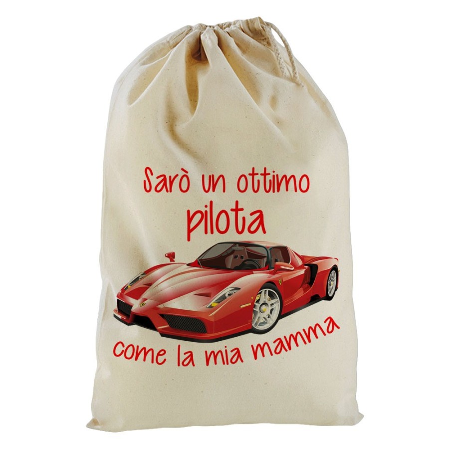 Sacchetto nascita bimbo sarò un ottimo pilota come la mia mamma Per la mamma