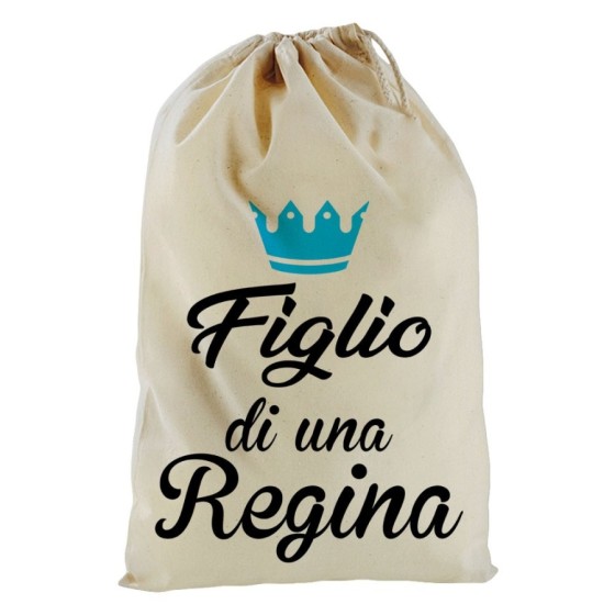 Sacchetto nascita bimbo figlio di una regina figlia di una regina con corona azzurra fucsia Per la mamma