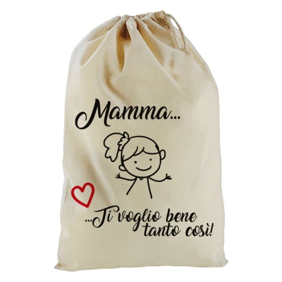 Sacchetto nascita bimbo mamma ti voglio bene tanto così Per la mamma