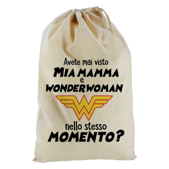 Sacchetto nascita bimbo avete mai visto mio mamma e wonderwoman nello stesso momento? Per la mamma
