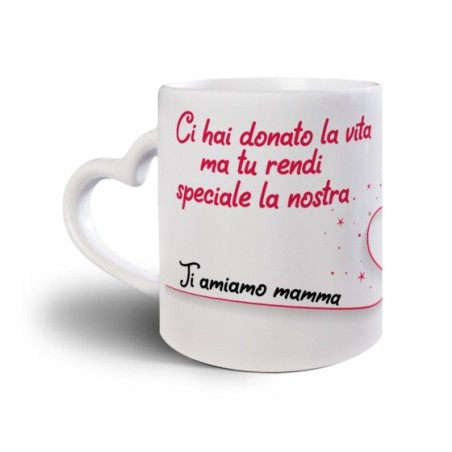 Tazza personalizzata con nomi ci hai donato la vita ma tu rendi speciale la nostra ti amiamo mamma Per la mamma