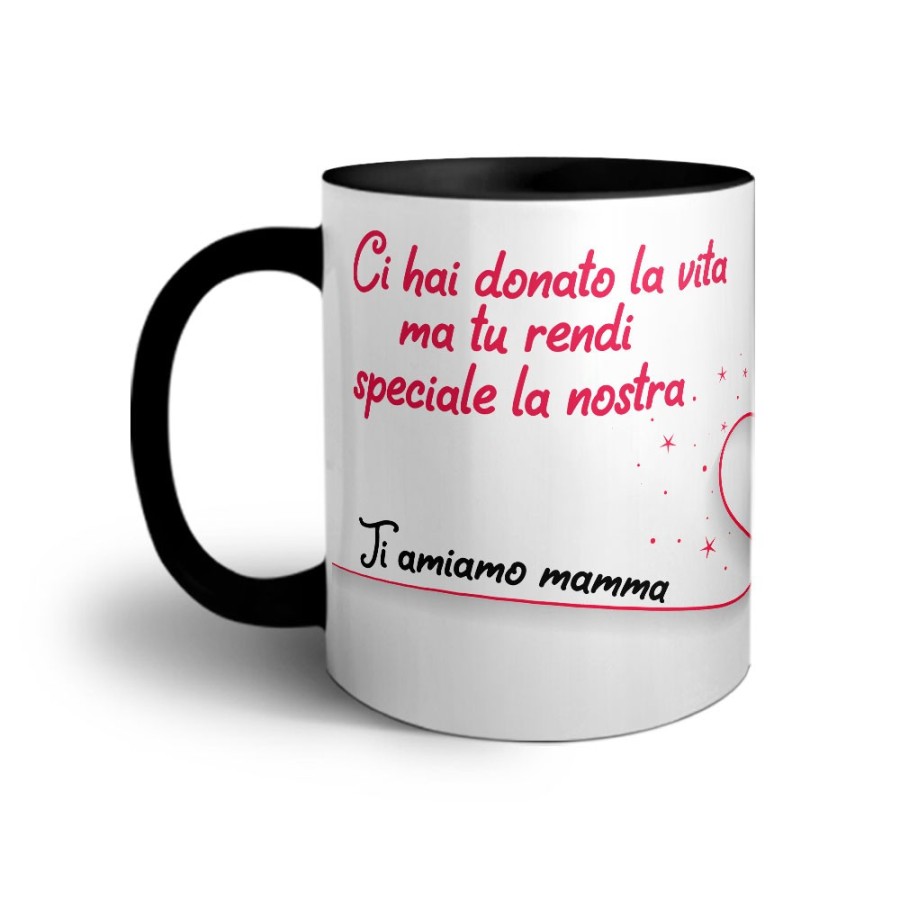 Tazza personalizzata con nomi ci hai donato la vita ma tu rendi speciale la nostra ti amiamo mamma Per la mamma