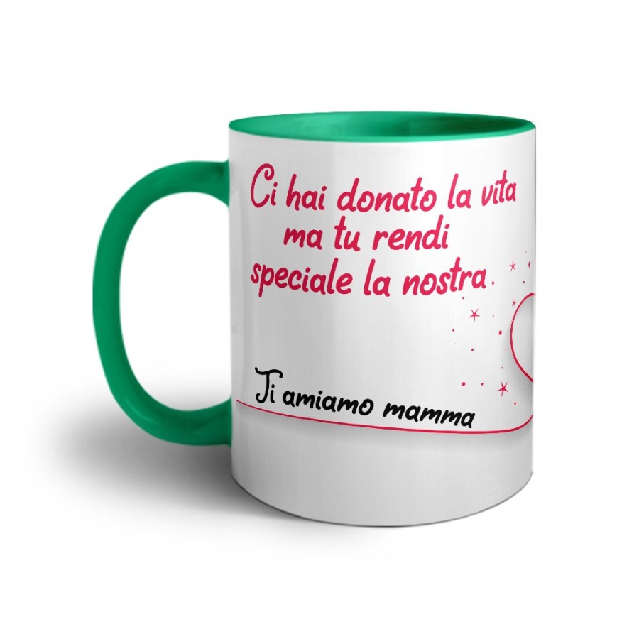 Tazza personalizzata con nomi ci hai donato la vita ma tu rendi speciale la nostra ti amiamo mamma Per la mamma