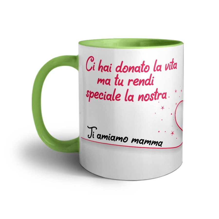 Tazza personalizzata con nomi ci hai donato la vita ma tu rendi speciale la nostra ti amiamo mamma Per la mamma