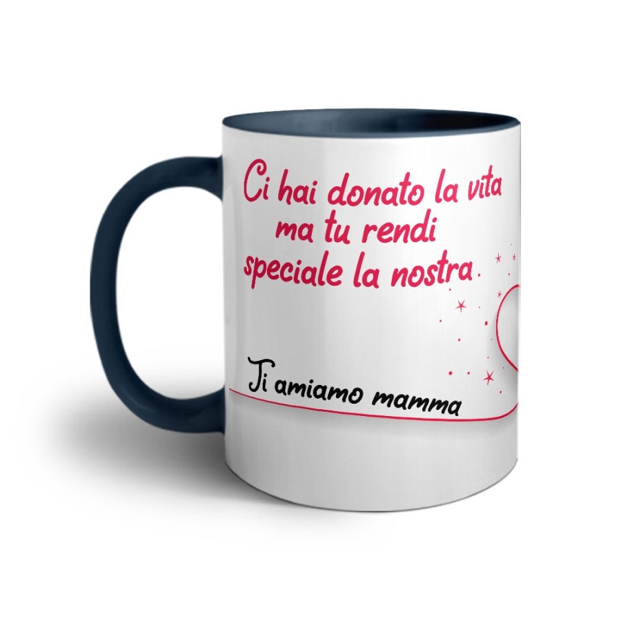Tazza personalizzata con nomi ci hai donato la vita ma tu rendi speciale la nostra ti amiamo mamma Per la mamma