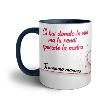 Tazza personalizzata con nomi ci hai donato la vita ma tu rendi speciale la nostra ti amiamo mamma Per la mamma