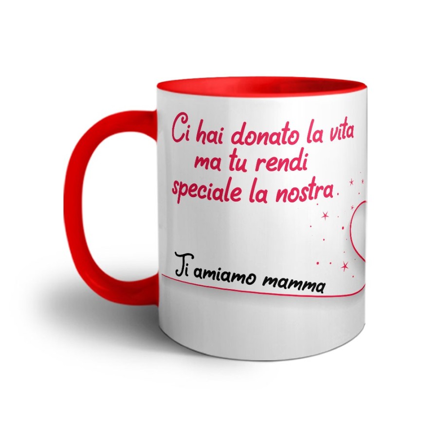 Tazza personalizzata con nomi ci hai donato la vita ma tu rendi speciale la nostra ti amiamo mamma Per la mamma