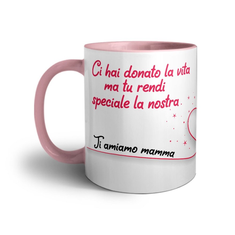 Tazza personalizzata con nomi ci hai donato la vita ma tu rendi speciale la nostra ti amiamo mamma Per la mamma