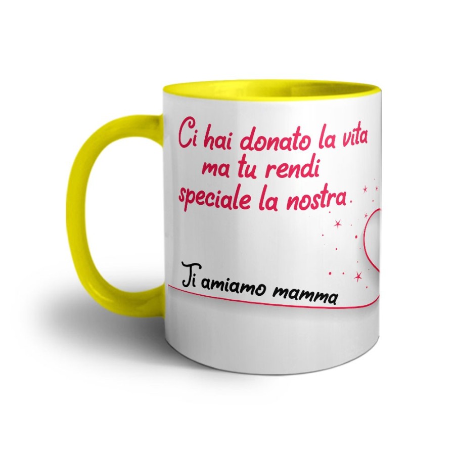Tazza personalizzata con nomi ci hai donato la vita ma tu rendi speciale la nostra ti amiamo mamma Per la mamma