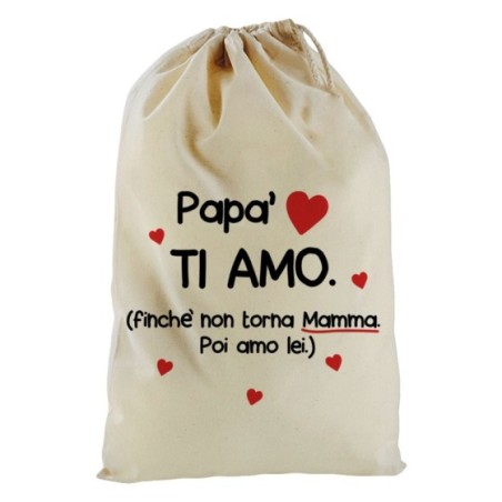 Sacchetto nascita bimbo papà ti amo finchè non torna...