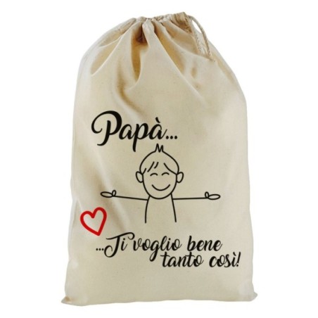 Sacchetto nascita bimbo papà ti voglio bene tanto così