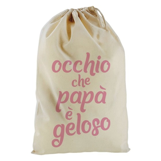 Sacchetto nascita bimbo occhio che papà è geloso Per il papà