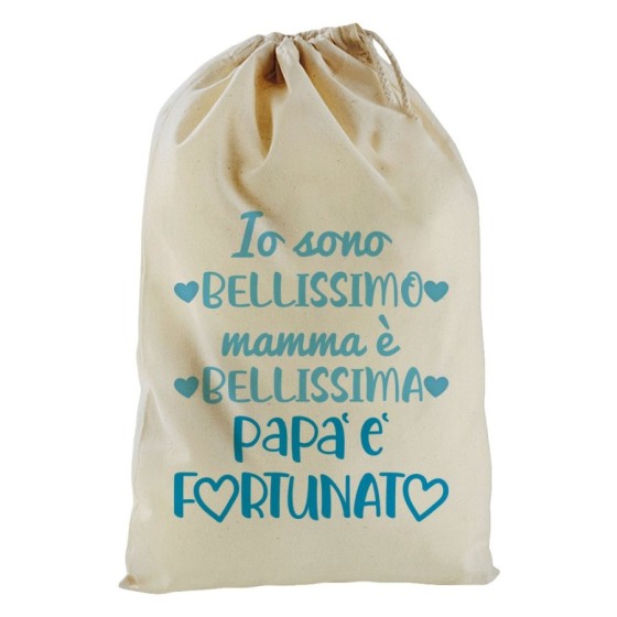 Sacchetto nascita bimbo io sono bellissimo mamma è bellissima papà è fortunato Per il papà