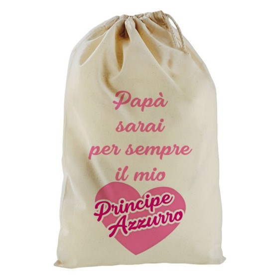 Sacchetto nascita bimba papà sarai per sempre il mio principe azzurro Per il papà