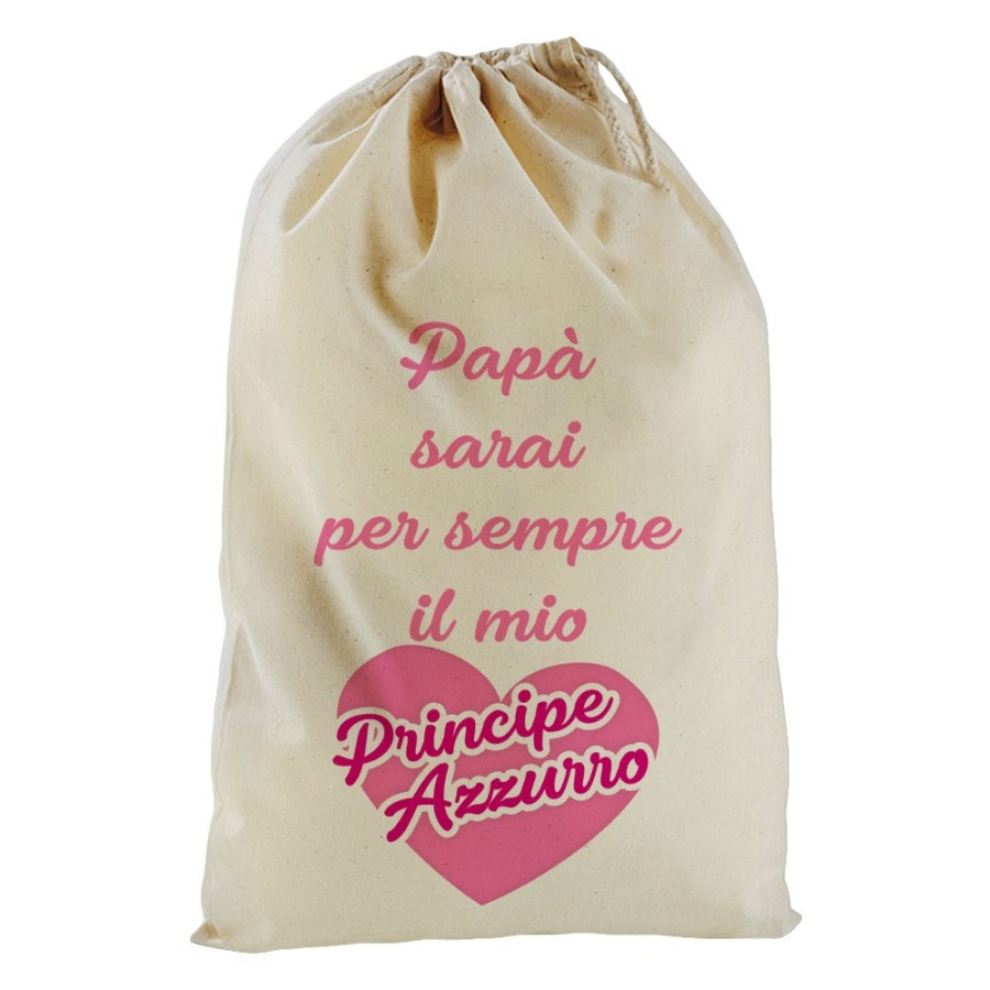 Sacchetto nascita bimba papà sarai per sempre il mio principe azzurro Per il papà