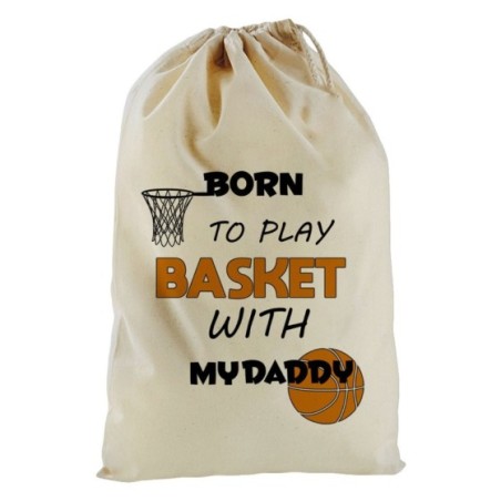 Sacchetto nascita bimbo born to play basket with my daddy
