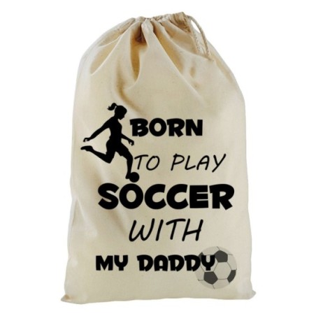 Sacchetto nascita bimbo born to play soccer with my daddy