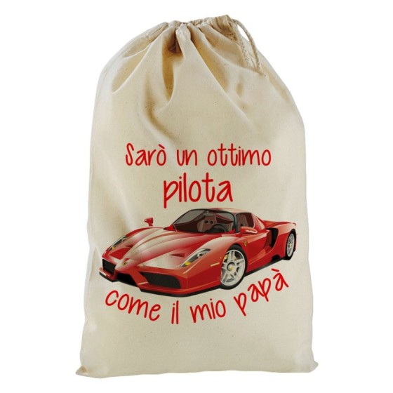 Sacchetto nascita bimbo sarò un ottimo pilota come il mio papà Per il papà