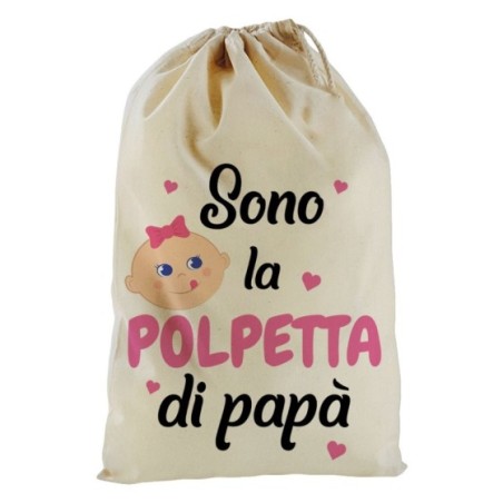 Sacchetto nascita bimbo sono la polpetta di papà