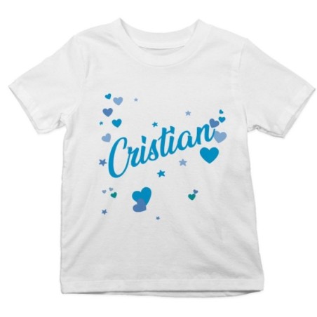 T-shirt bambino personalizzata con nome e tanti cuoricini Divertenti