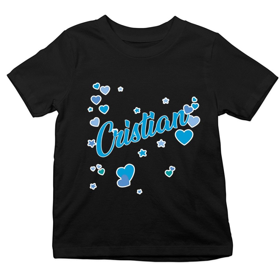 T-shirt bambino personalizzata con nome e tanti cuoricini Divertenti