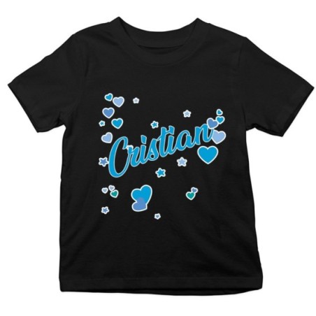 T-shirt bambino personalizzata con nome e tanti cuoricini Divertenti