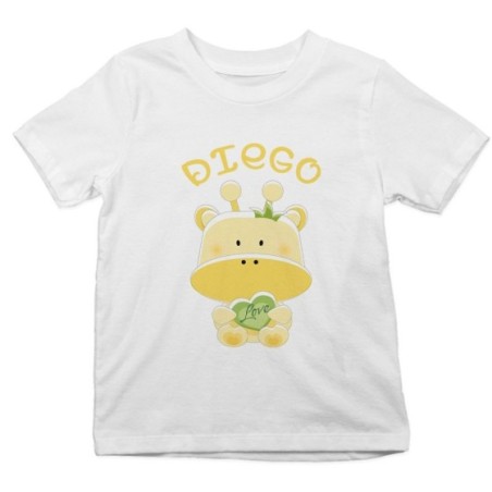 T-shirt bambino personalizzata con nome giraffa