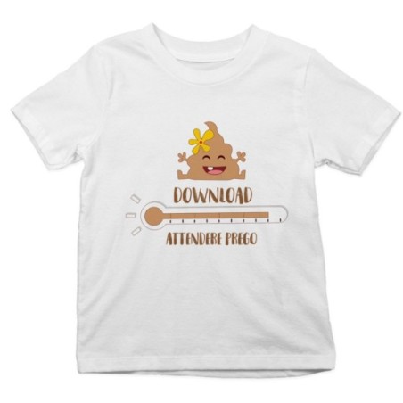 T-shirt bambino download cacca attendere prego