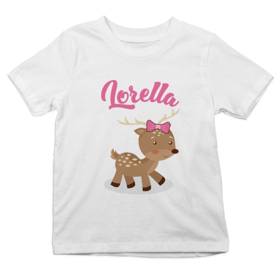 T-shirt bambino personalizzata con nome baby cerbiatto Divertenti