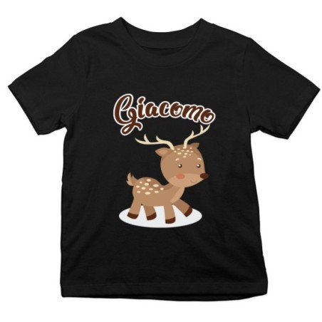 T-shirt bambino personalizzata con nome baby cerbiatto Divertenti