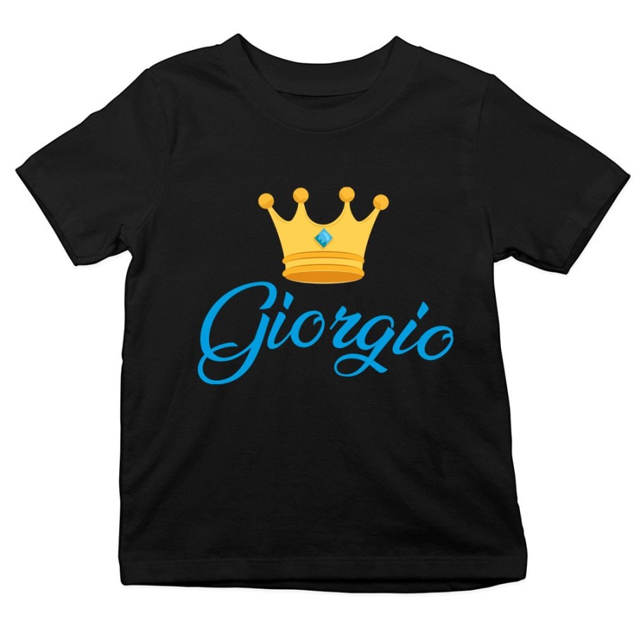 T-shirt bambino personalizzata con nome e corona Divertenti
