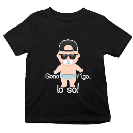 T-shirt bambino sono figo lo so streetwear Divertenti