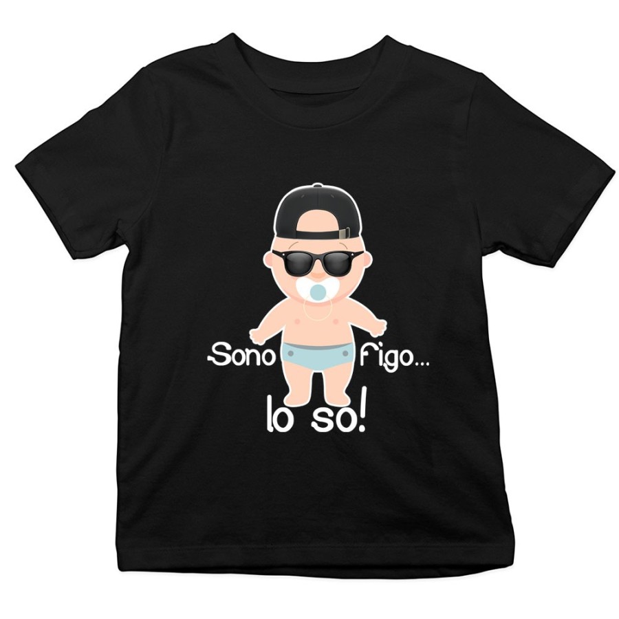 T-shirt bambino sono figo lo so streetwear Divertenti